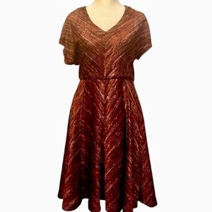 Marled burgundy London Times fit-and-flare